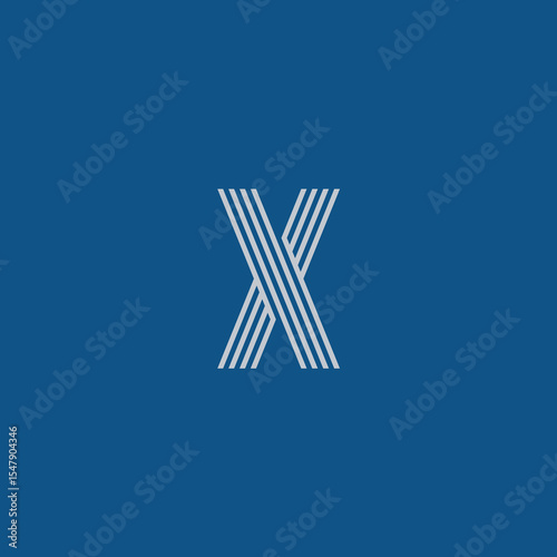 Letter X line logo design template elements
