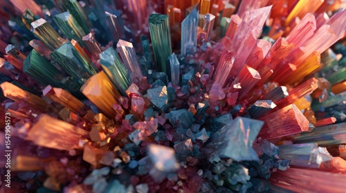 Abstract colorful crystal structures