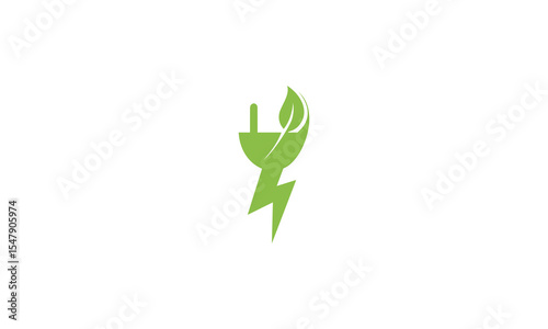 green plant isolated on white, green energy, green enery logo