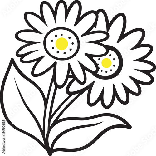 Elegant Daisy Vector Graphics for Nature and Garden Themes.
