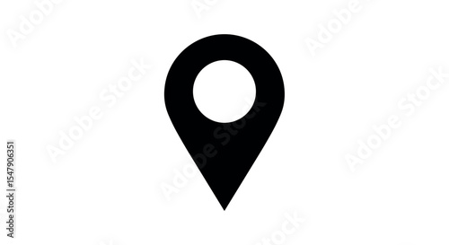 Black map pin icon on white background vector illustration