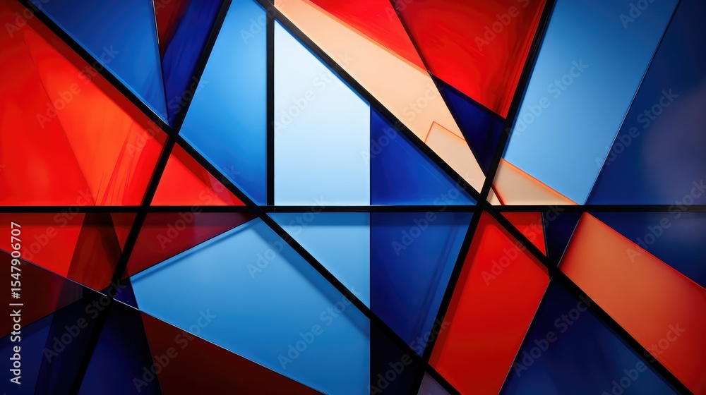 Fototapeta premium shapes red blue abstract