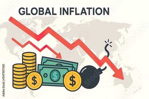 Global Inflation Crisis – Financial Downturn Vector Illustration
