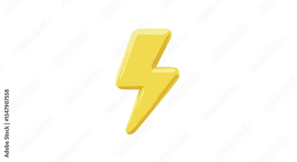 Yellow lightning bolt icon on white background vector illustration Yellow lightning bolt icon on white background vector illustration
