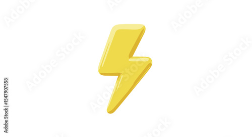 Free Download Yellow lightning bolt icon on white background vector illustration - GFXLoad