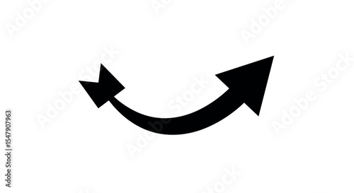 Simple black double arrows on white background indicating opposite directions vector illustration