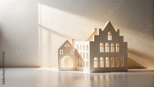 Paper Model House in Sunlight