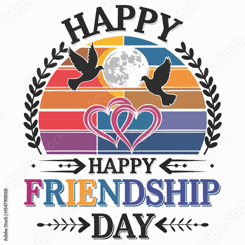 Creative Friendship Day Vector EPS with Typography Elements
