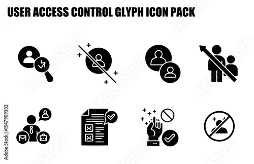 User access control glyph icons for digital interface