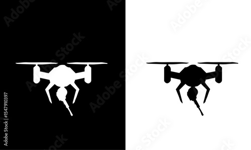drone silhouette vector illustration, silhouette of black drone illustration vector, drone, vector, art, airplane silhouette, airplane, plane, rocket launcher, silhouettes, silhouette, black, 