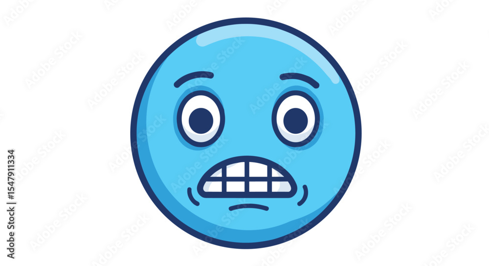 Obraz premium Nervous emoji face vector illustration for digital design and communication