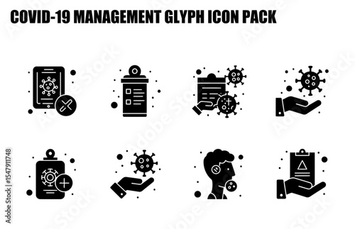 COVID-19 Management Glyph Icons for Healthcare Professionals in a Digital Environment
