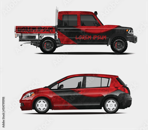 Red and Black Car and Truck Wrap Designs