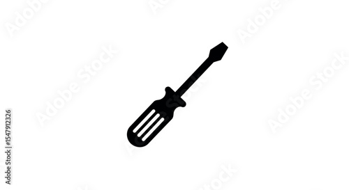 Simple black screwdriver icon on white background vector illustration
