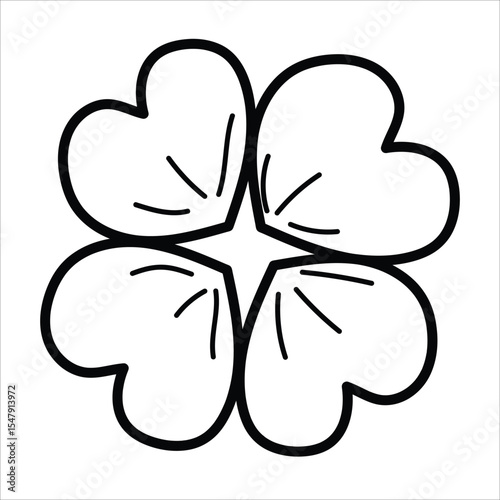 clover flower icon vector black and white