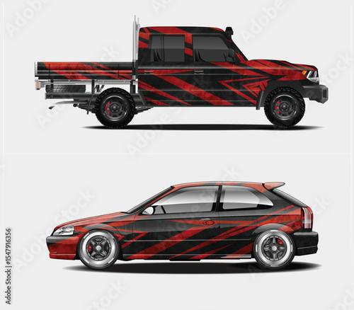 Custom Car Wraps Design for Pickup Truck and Sport Car