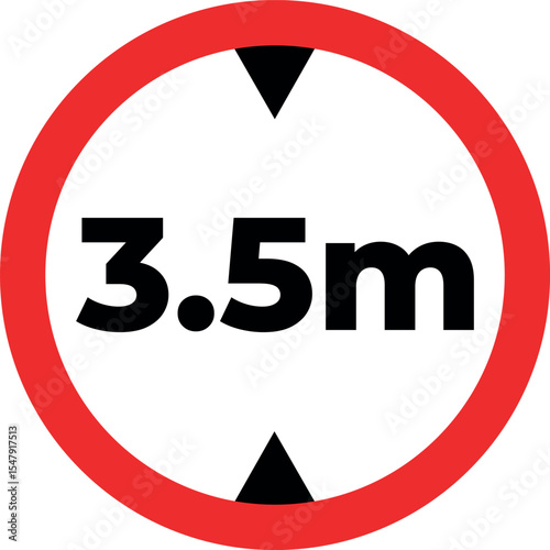 Height limit 3.5 meters traffic sign