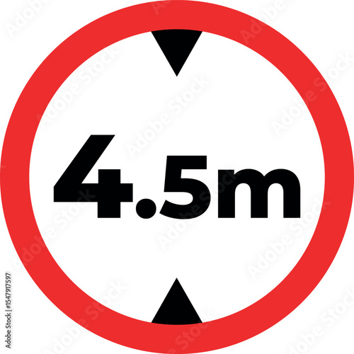 Height limit 4.5 meters traffic sign