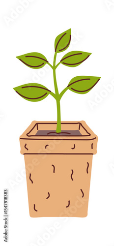 Plant seeding in pot element
