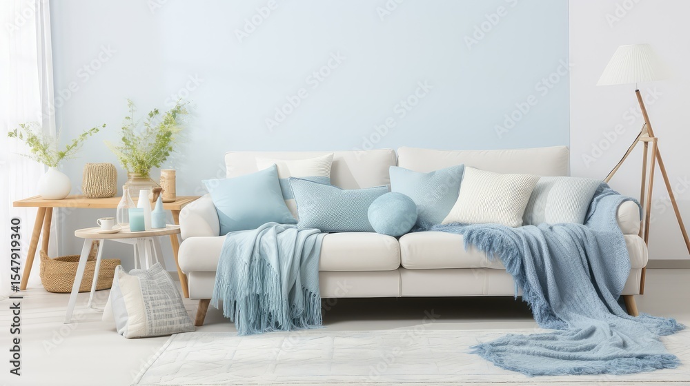 Obraz premium decor tie dye light blue