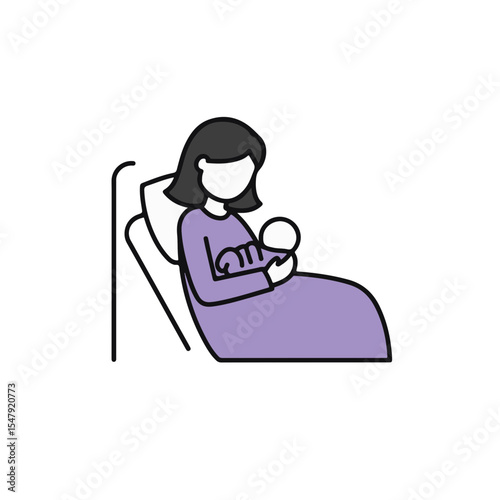 A mother cradles her newborn baby in a hospital setting, capturing a moment of tenderness and care.