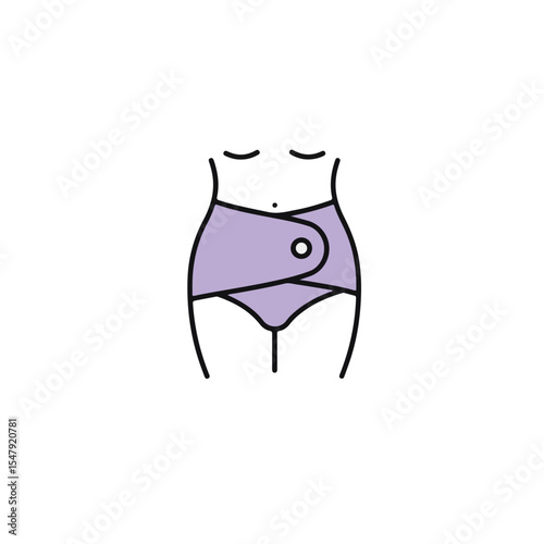 Postpartum recovery garment displayed on a stylized body.