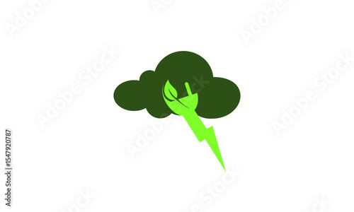 st patrick day shamrock, lightening green energy, vector top view