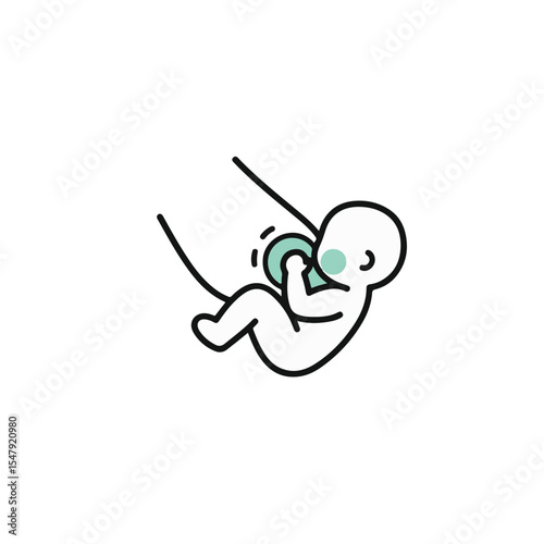 Illustration of breastfeeding baby.