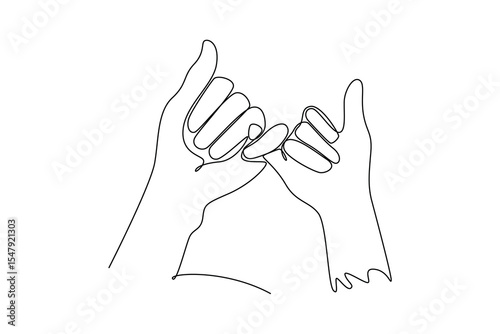 Friendship concept. Single line draw design. Vector graphic illustration