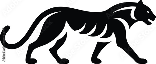 Minimalist black silhouette of a majestic tiger in vector illustration design