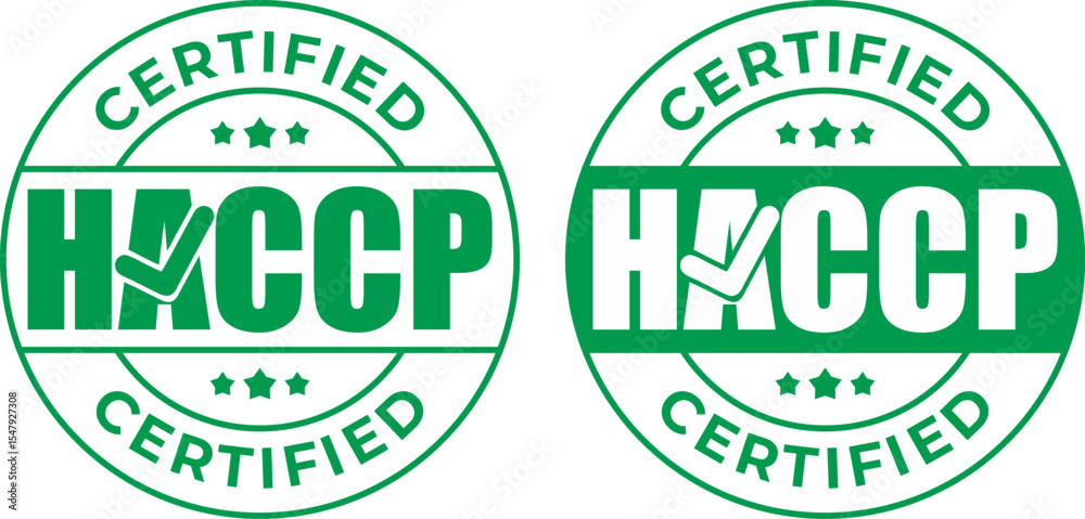 Obraz premium HACCP Certified Stamp – Hazard Analysis and Critical Control Points Sign Vector Badge