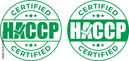 HACCP Certified Stamp – Hazard Analysis and Critical Control Points Sign Vector Badge