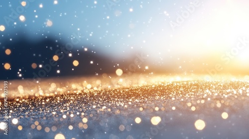 A stunning background featuring shimmering light particles and a beautiful sunrise, perfect for creating a magical atmosphere.