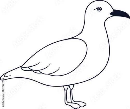 Elegant Seagull Line Art Vector Illustration for Designers