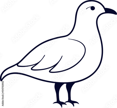 Elegant Seagull Line Art Vector Illustration for Designers