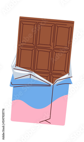 Chocolate bar wrapped pack cartoon