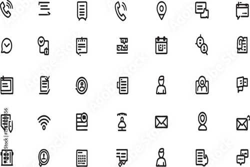 Comprehensive Vector Icon Set Communication, Business, and Scheduling Icons