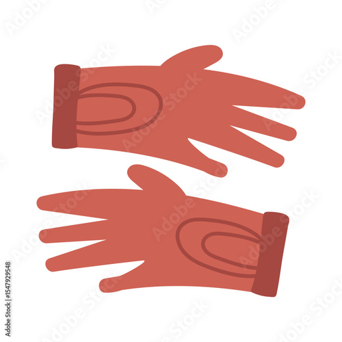 Illustration of warm autumn gloves. Clothes isolated on white background. Autumn, fall. Flat vector clipart