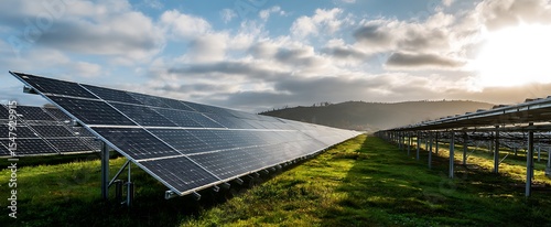Vibrant photo of solar panels in the field.
