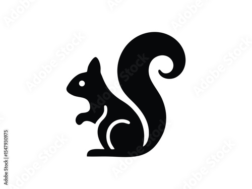 Stylish silhouette of a squirrel, perfect for branding, emblem, or animal-themed design elements.