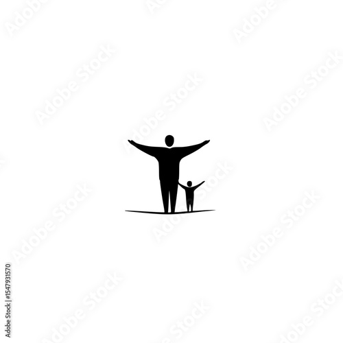  icon of a father silhouette highlighting parental bond warmth and protection
