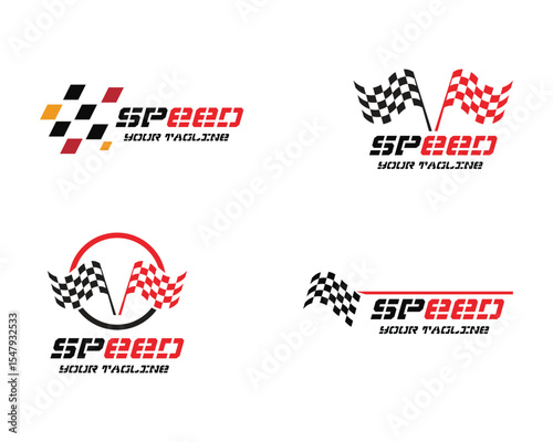 Race flag icon, simple design race flag logo