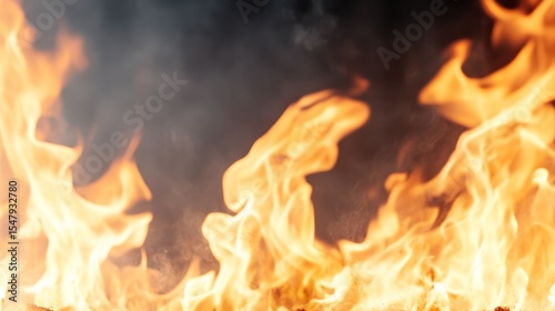 Dramatic flames engulf the scene, showcasing the raw power and intensity of fire in a mesmerizing display of energy and heat.