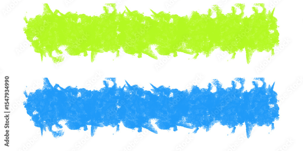 Fototapeta premium Colorful strokes: An artistic display of two abstract painted lines in contrasting hues, showcasing vibrant and energetic brushstrokes that captivate the eye.