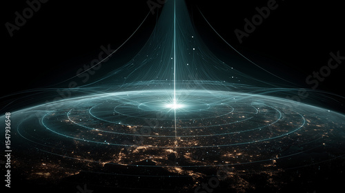 Futuristic Earth with Orbital Connections