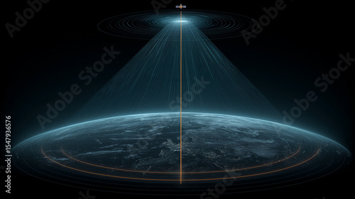  Earth from Space with Orbital Path