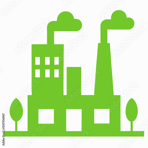 Sustainable Energy Factory Illustration Clean Technology Green Energy Production Eco Friendly Industrial Plant