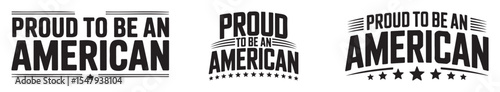 WebProud to be an American Patriotic Typography Set |USA Pride Vector Graphics
