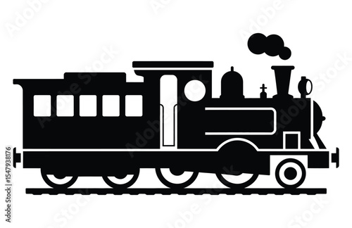 Black Train Silhouette – Vector Art Illustration

