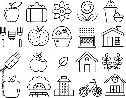 A vintage vector illustration set of doodle icons for education, featuring coffee cups and bakery dessert symbols